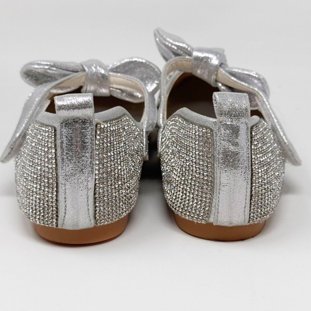 Princess Girls Silver Rhinestone Hook & Loop Mary Jane Shoes  Size 4.5 US 36 EU - Picture 8 of 11